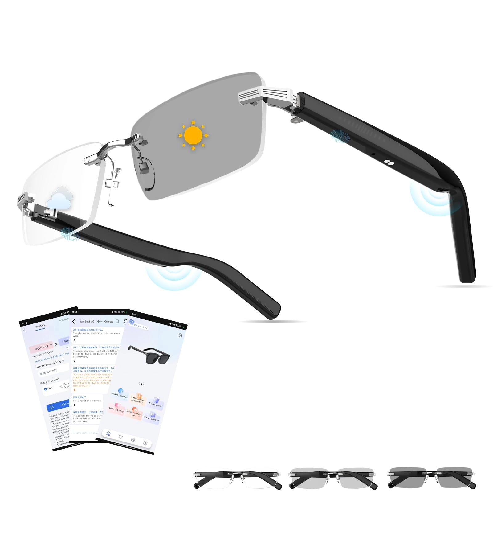 Smart Glasses - Polarized Bluetooth 5.3 Audio & Mic