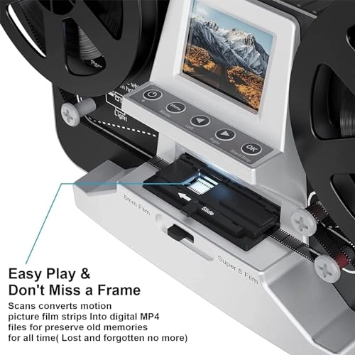 Film Slide Scanner - 2.4-inch LCD 1440X1080 Single8 Super8