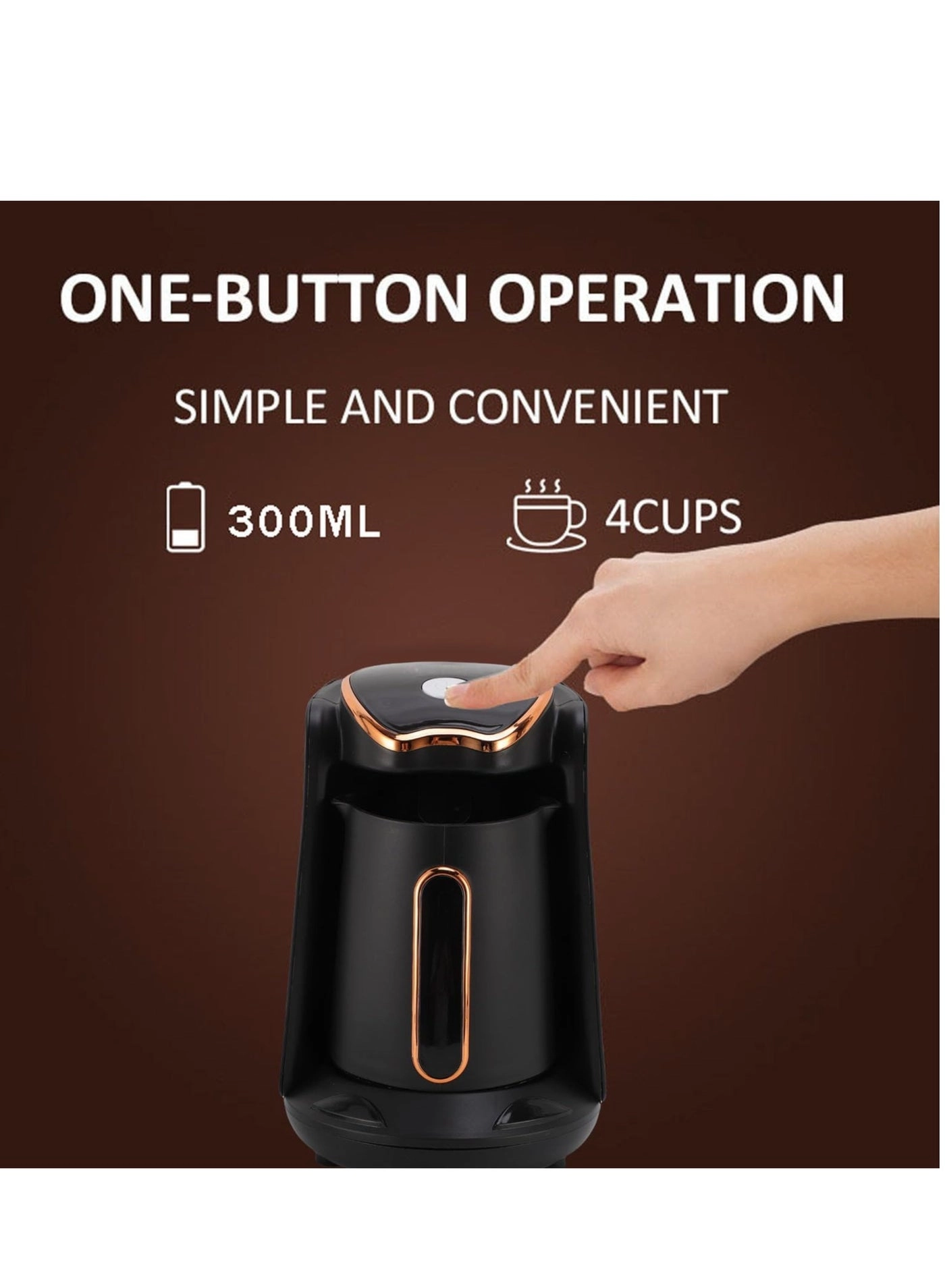 Turkish Coffee Maker - One-Touch Anti-Overflow Dry-burn Protection