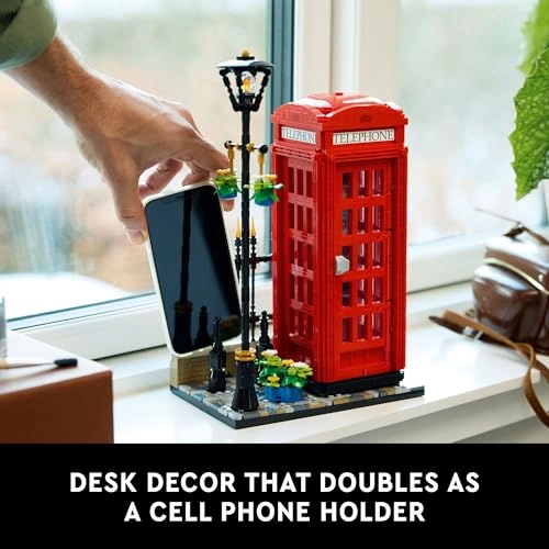 Red London Telephone Box (21347) - Model Kit Mobile Phone Stand
