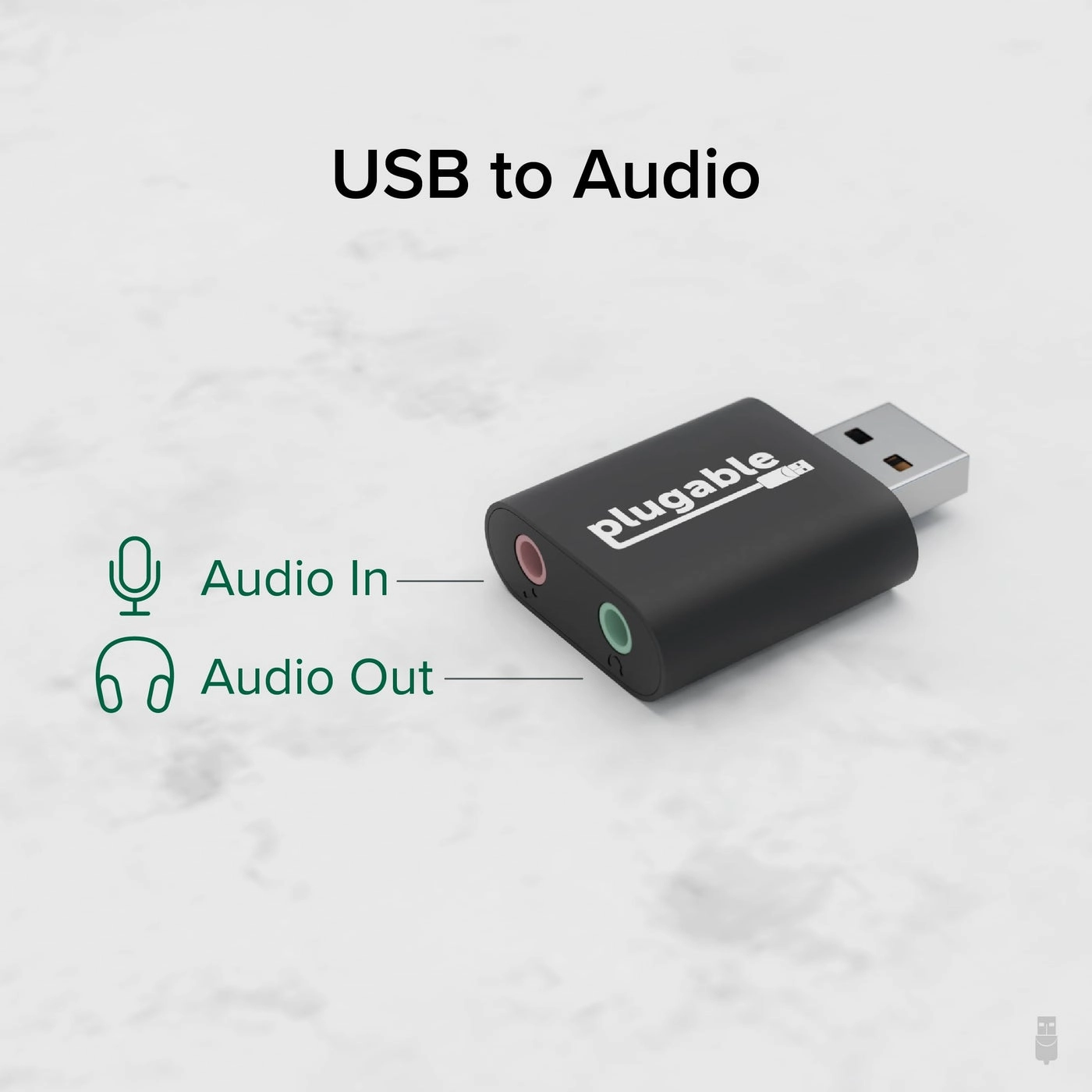 USB Audio Adapter for PC - 3.5mm Headphone & Microphone Jack Driverless