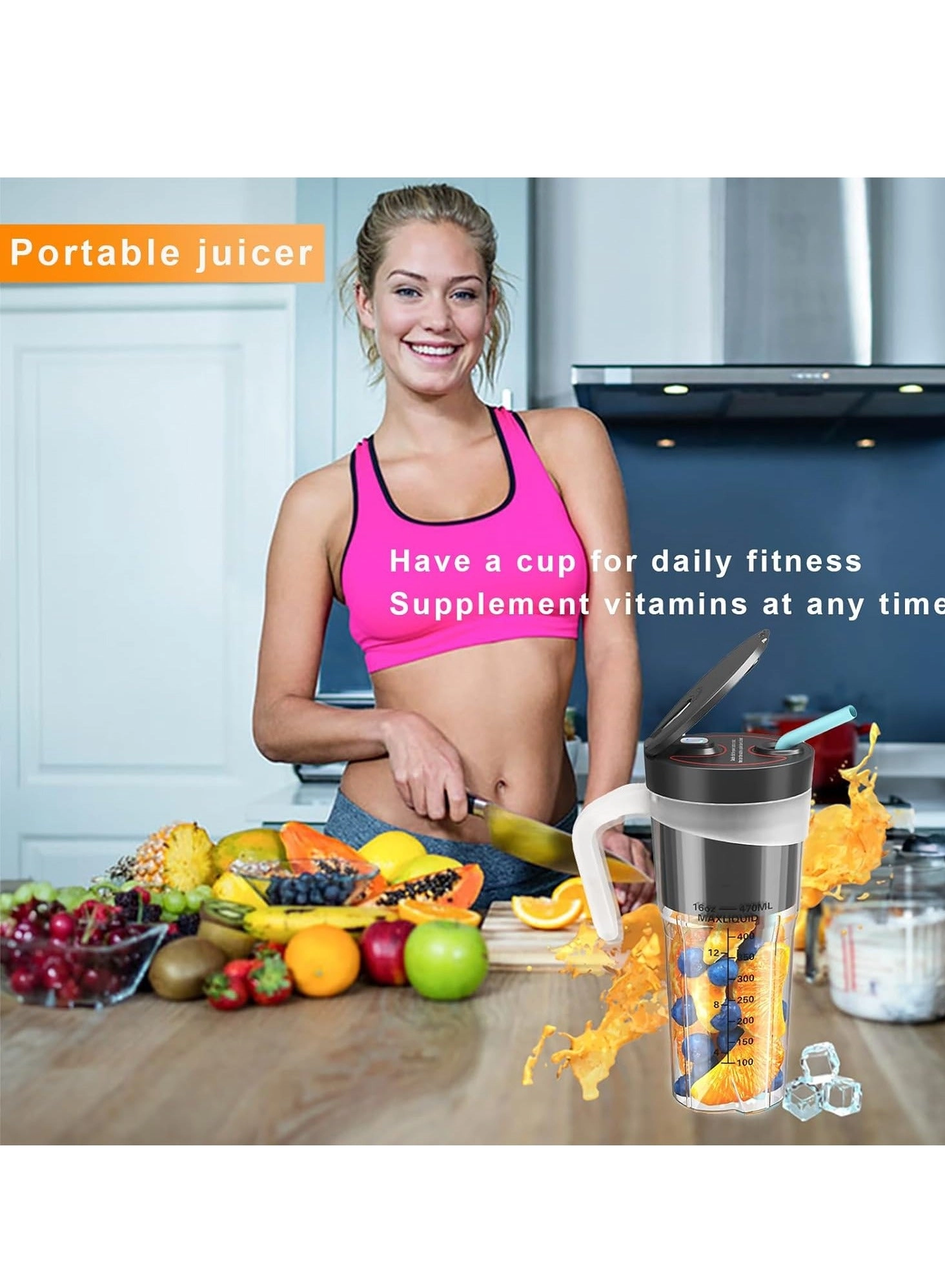 Wireless Portable Personal Blender - USB Rechargeable Waterproof