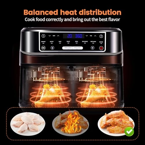 2 Chamber Hot Air Fryer - 12 Liters