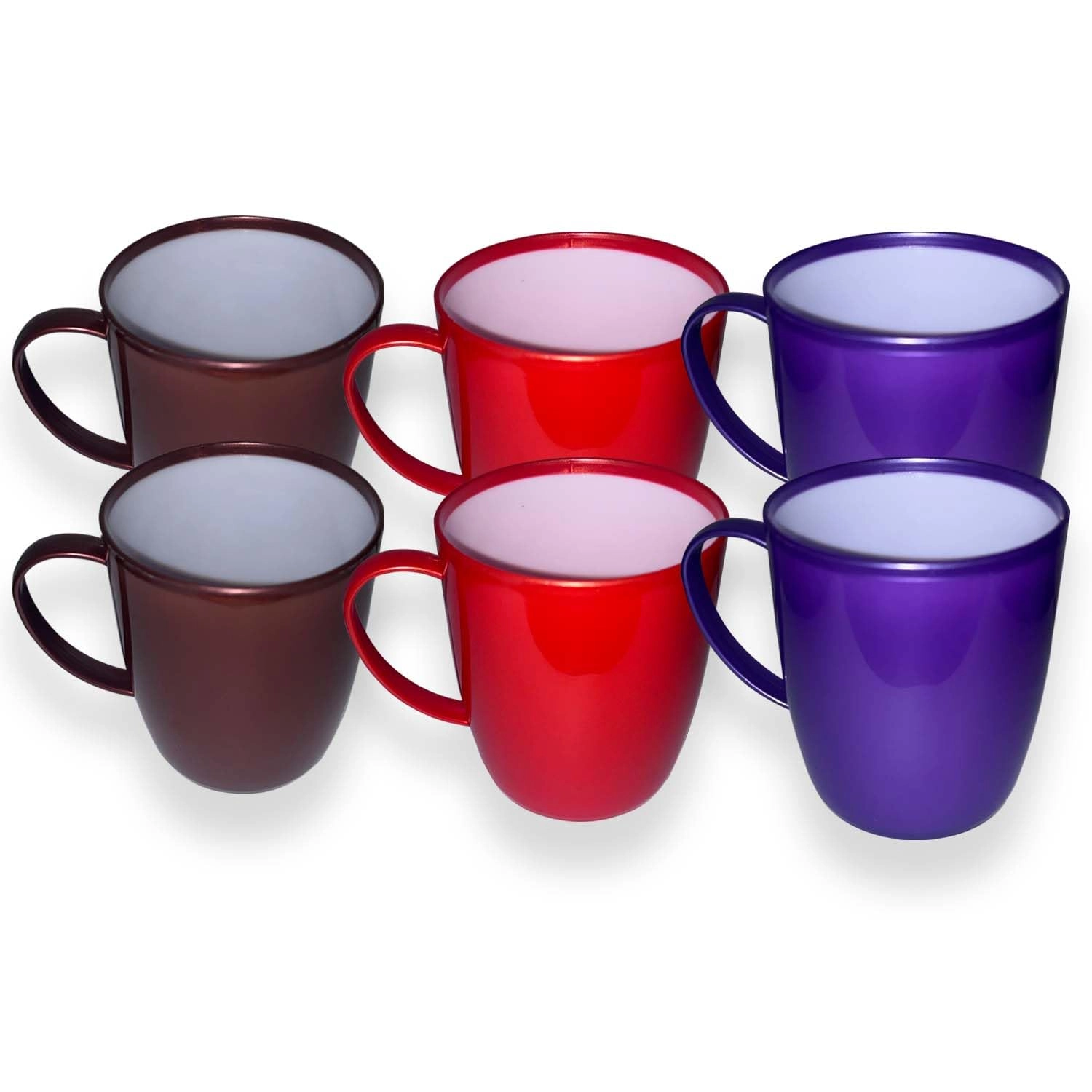 Plastic Mug - 6 pcs - Striped Solid - 280 ml