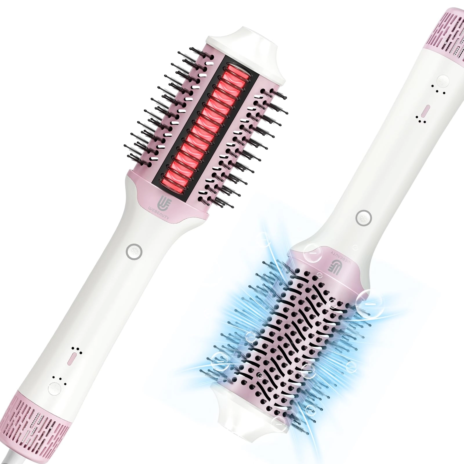 webeauty Blow Dryer Brush & Hair Straightener - Ionic Ceramic 110000 RPM White