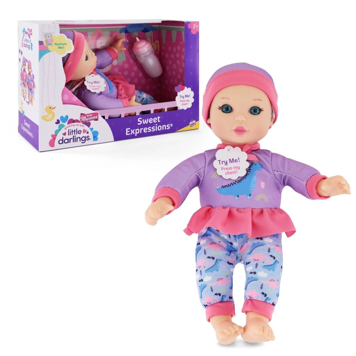 Baby Maziuna Sweet Expressions Doll - 11 inches Pink Ages 3+