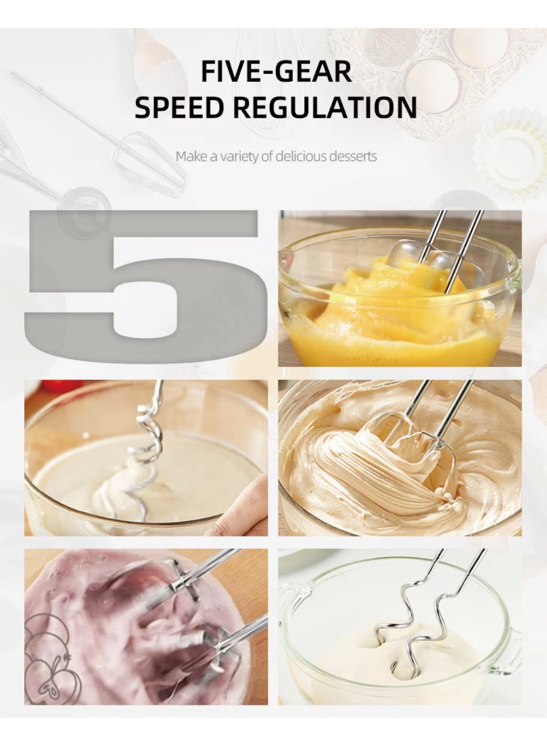 Mini Electric Hand Mixer - 500W
