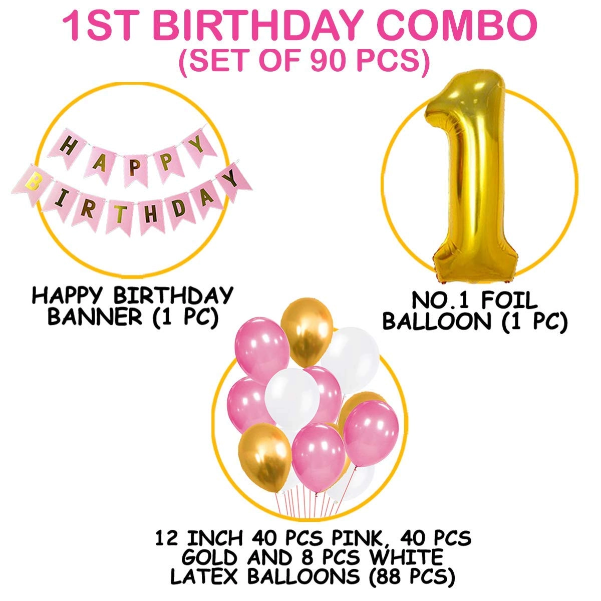 Pink and White Balloons - 90 pcs Hen Party Wedding Baby Shower Birthday Party
