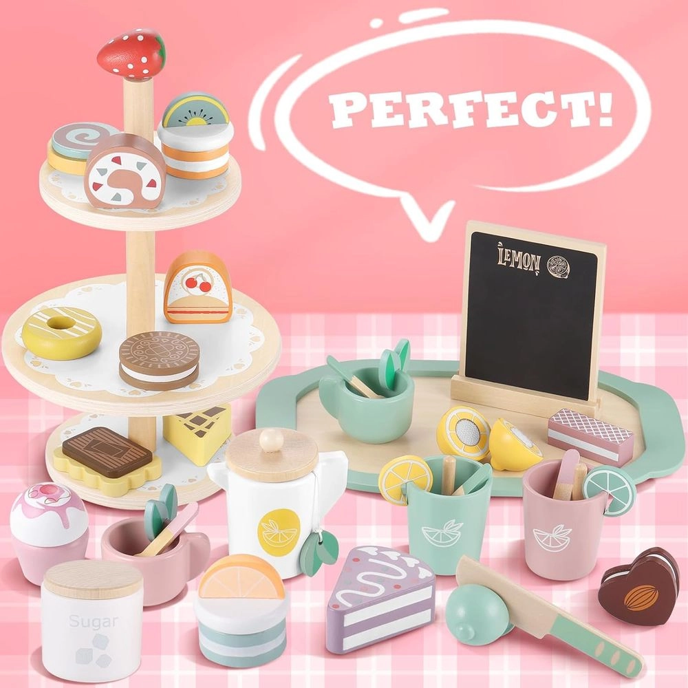 Wooden Dessert Stand Toy - 12+ pcs (5551007-KABI_0163)