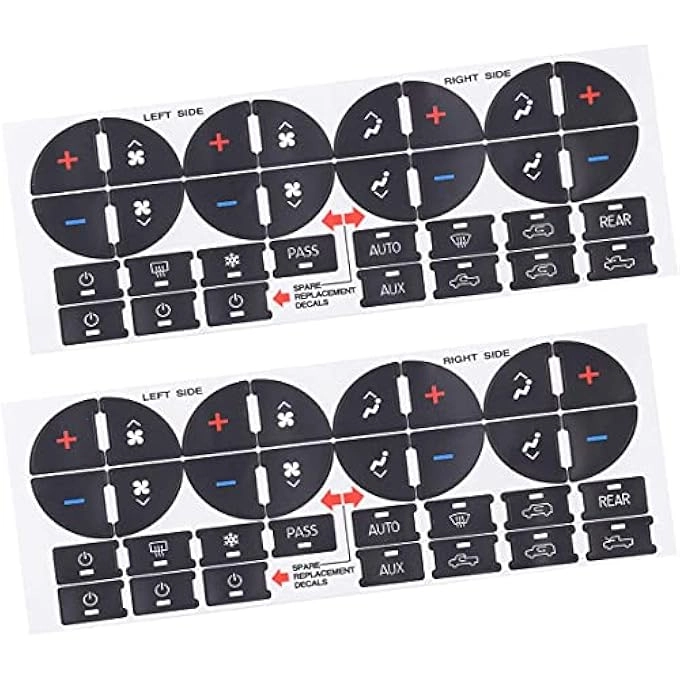 Ac Dash Button Stickers Repair Kit - For 20072015 Gm Gmc Chevy Tahoe Chevrolet 20092012 Buick Vehicle2Pcs