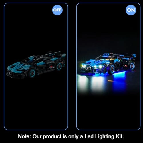 Led Light Kit - Plastic 1 for LEGO Technic Bugatti Bolide Agile Blue 42162