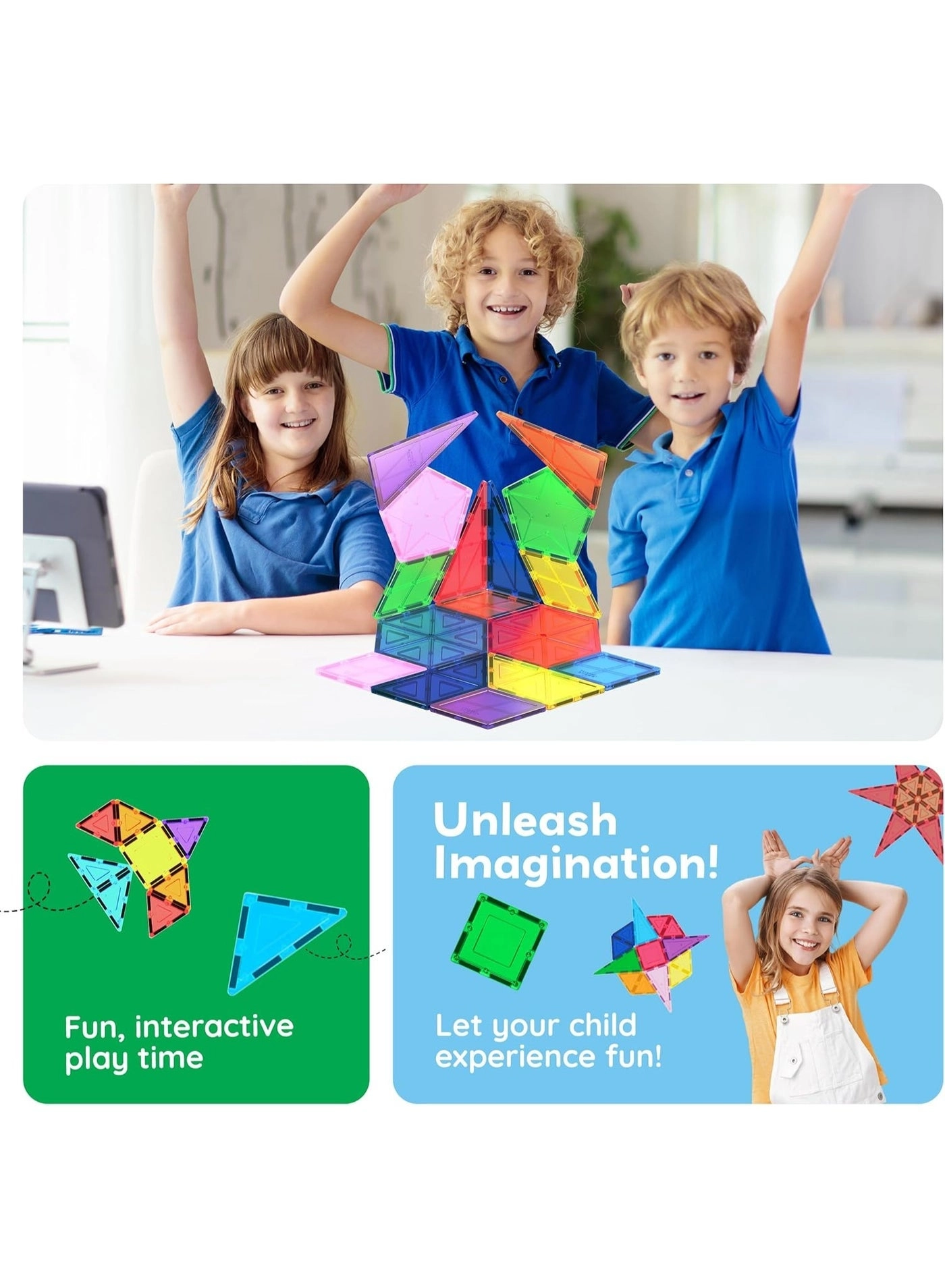 Magnetic Tiles 3D Geometry - 16 pcs