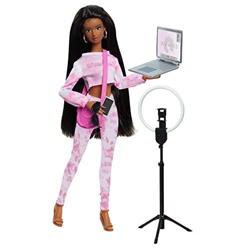 Just Play Grace Fashion Doll - 11.5-inch Medium Brown Skin Tone 4B Textured Hair Set
