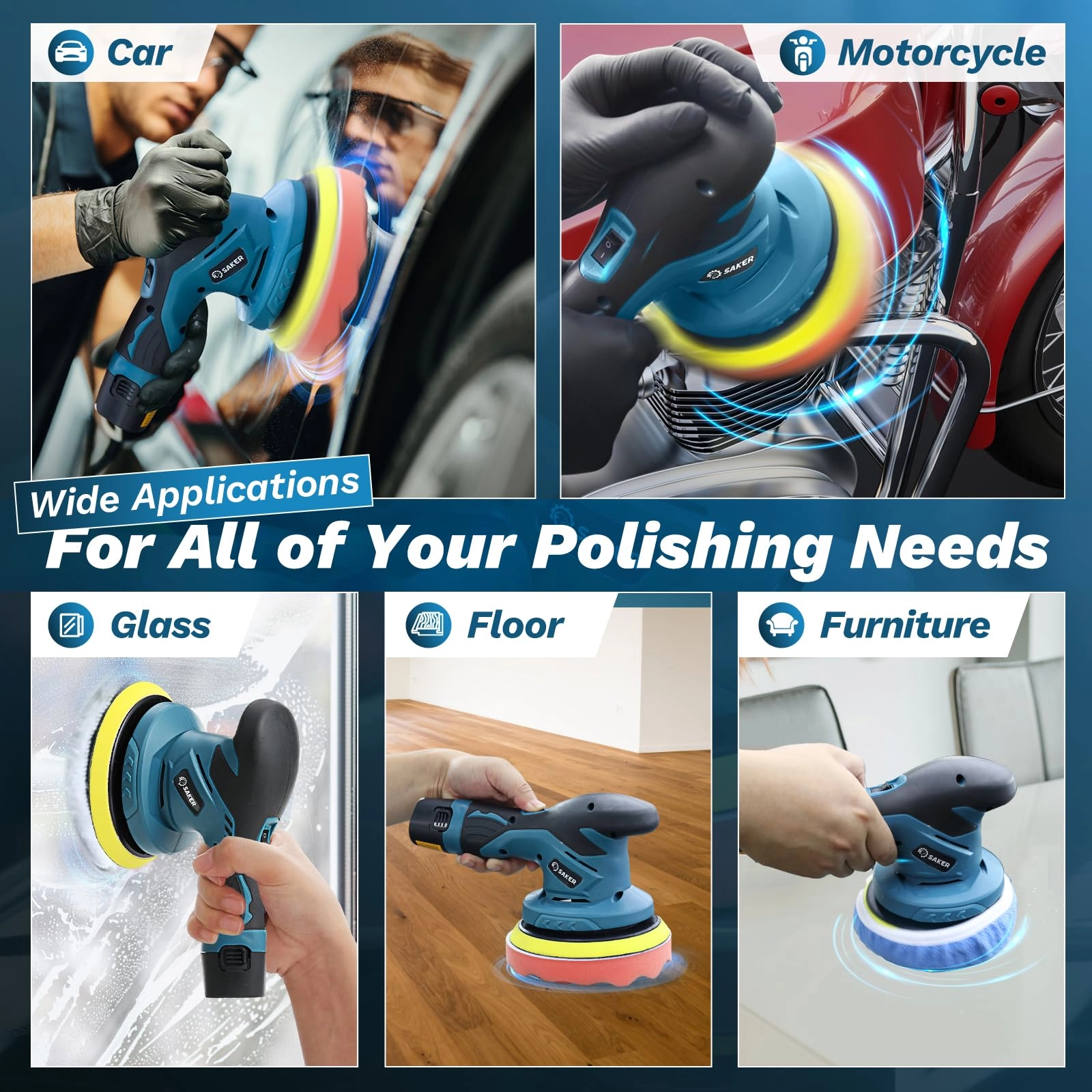 Mini Cordless Buffer Polisher - 6 Inch