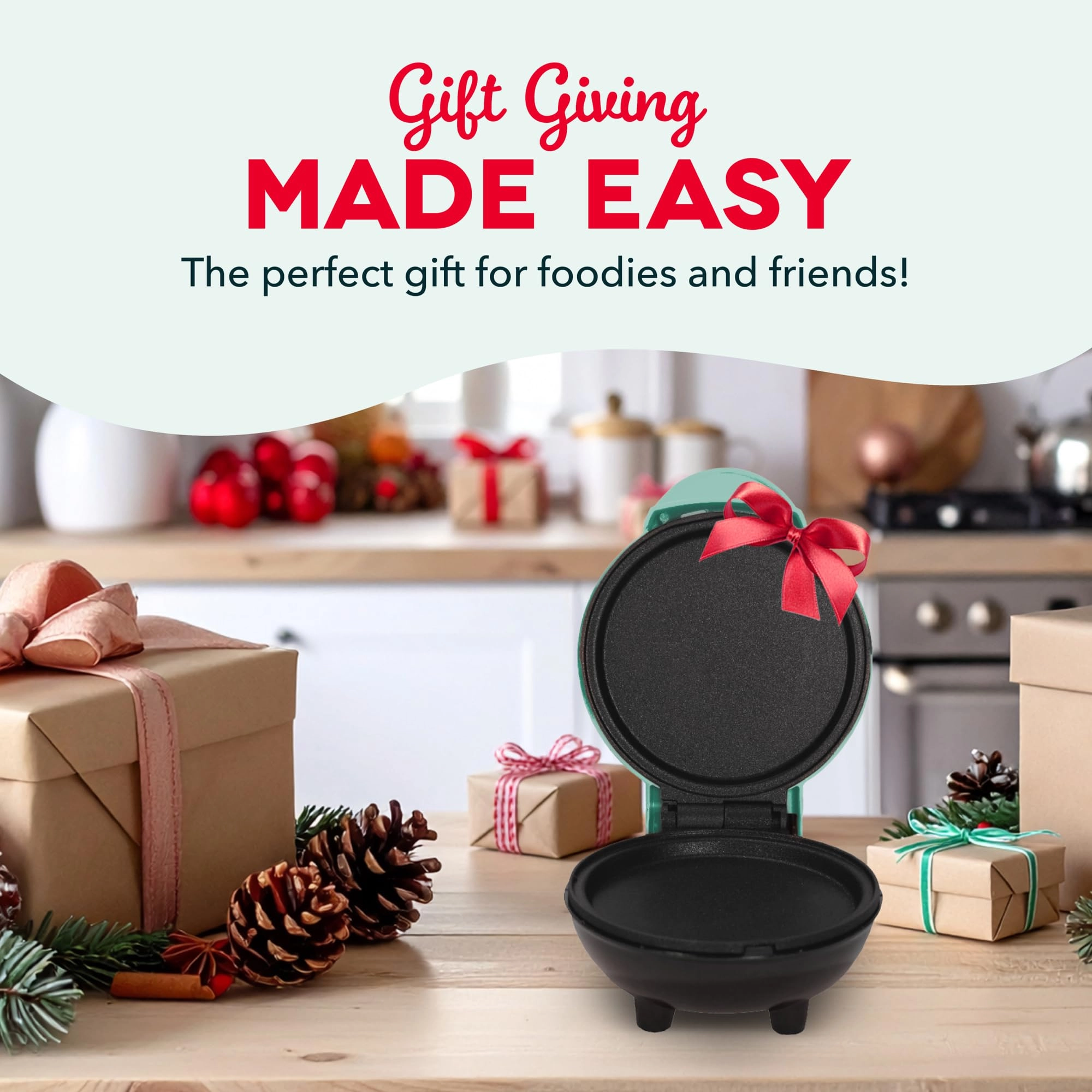 Mini Maker Electric Round Griddle - 4 Inch 350 watts Aqua
