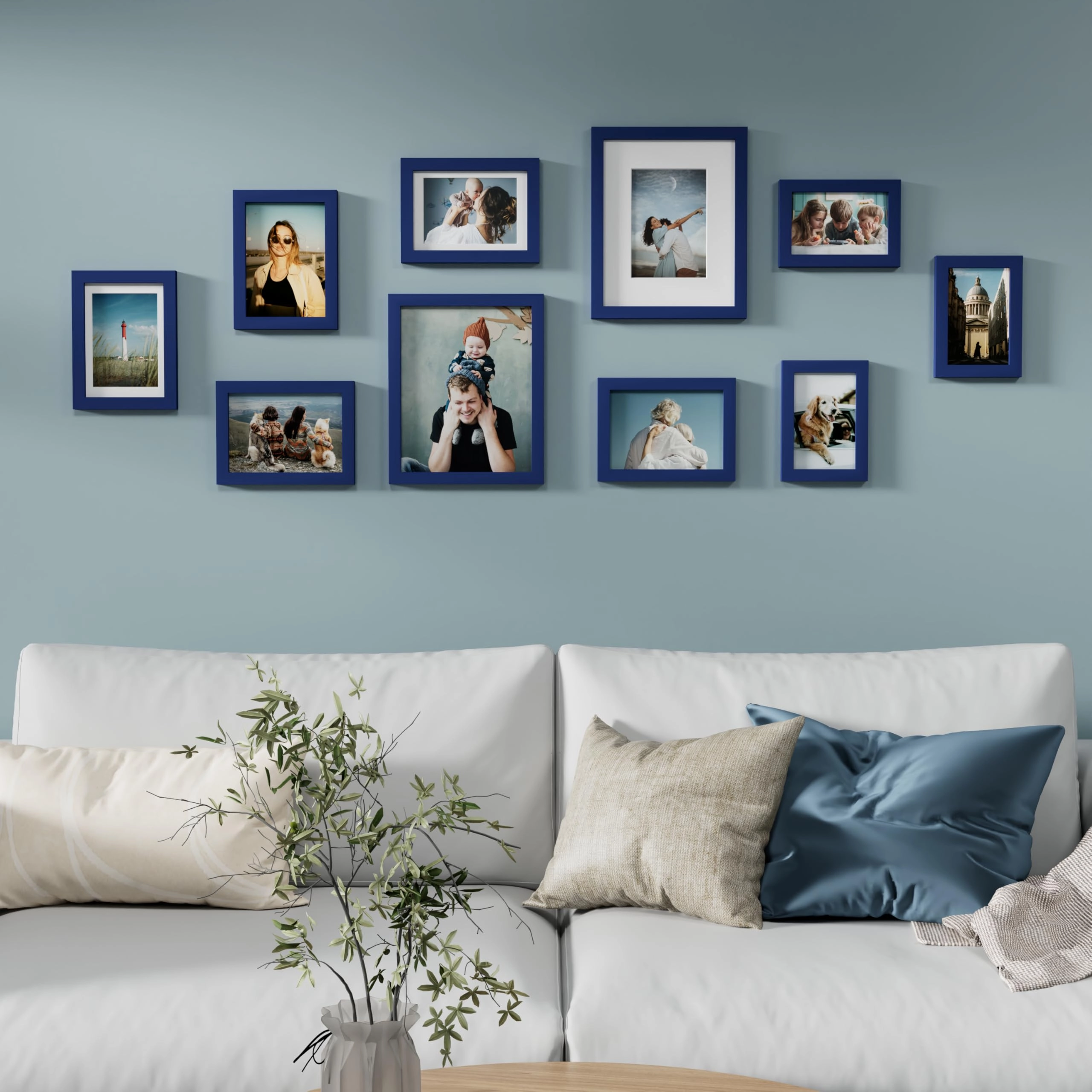 Picture Frames Set - 10 Pack Rustic Grey