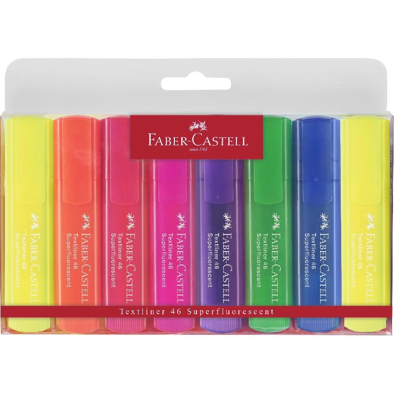 Faber-Castell TextLiner 1546 - Flo Green Flo Orange Flo Pink Flo Yellow Chisel Tip