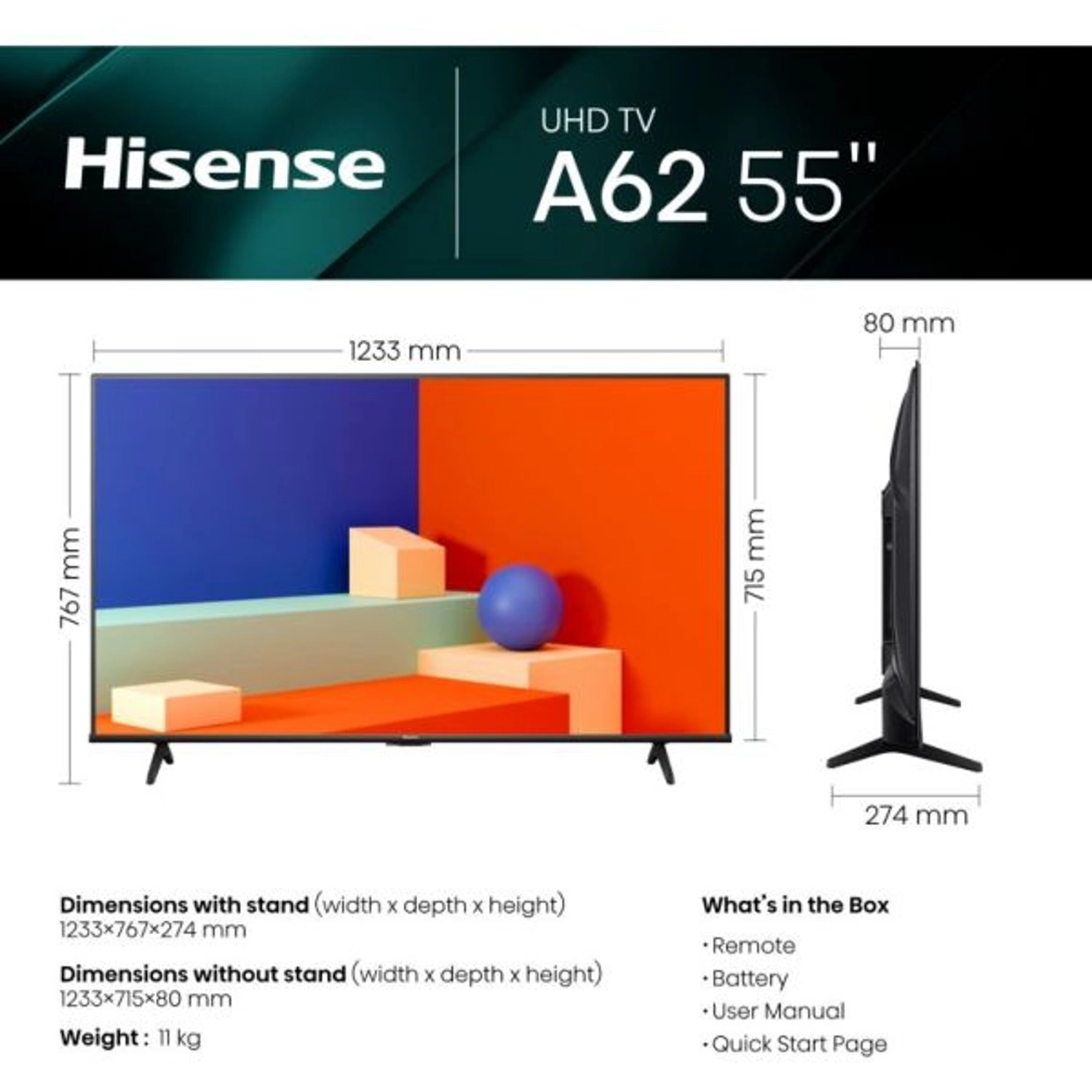55A62KS - 55 inch