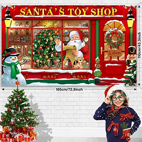 Santa's shop backdrop - 1 piece(s) Christmas