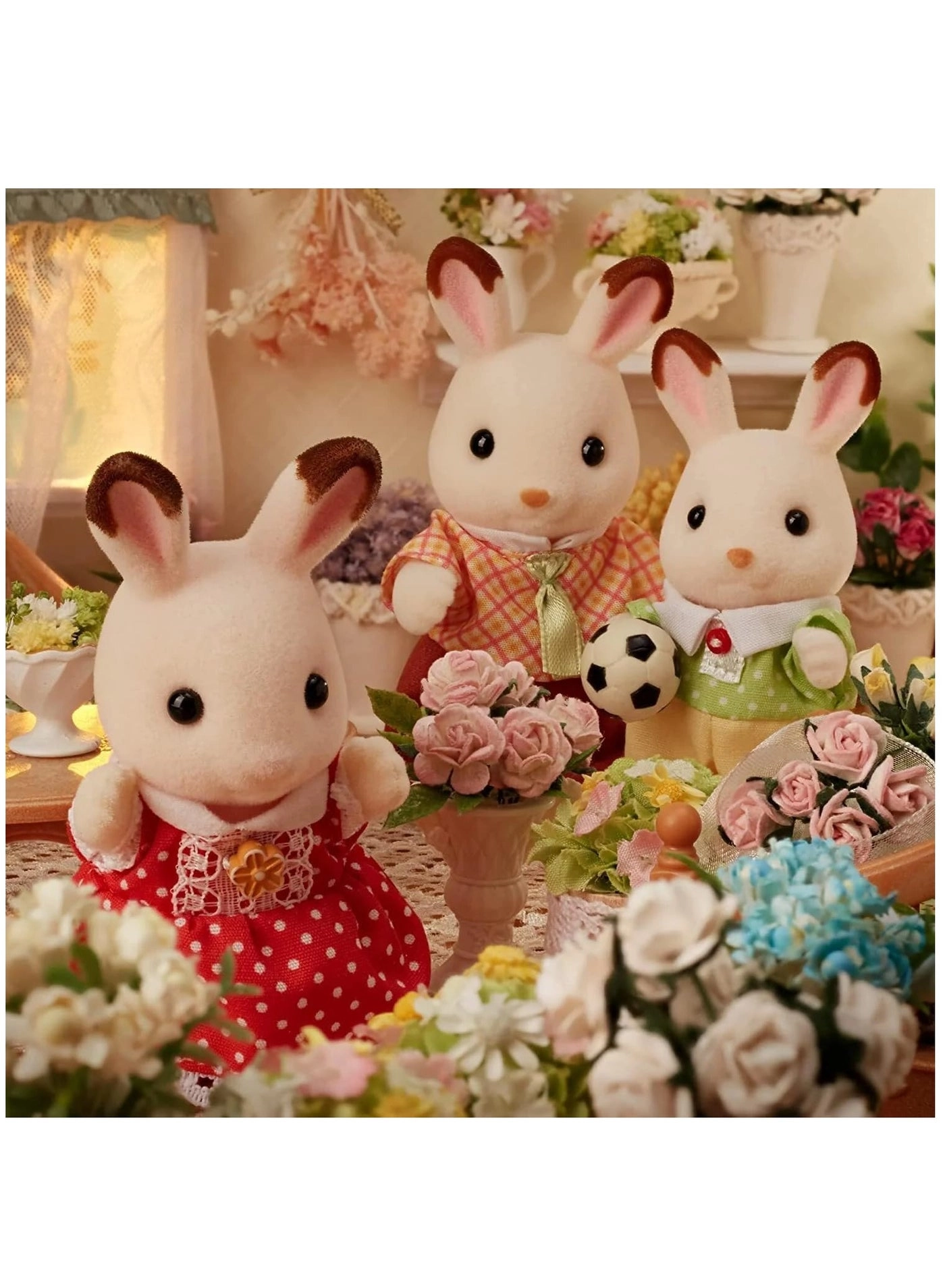 Chocolate Rabbit Family - Four piece posable