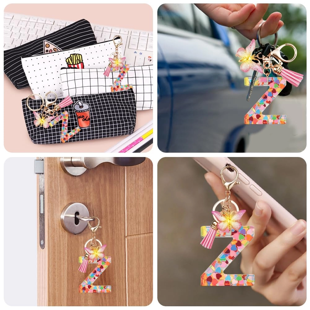 Initial Letter Keychain - Butterfly