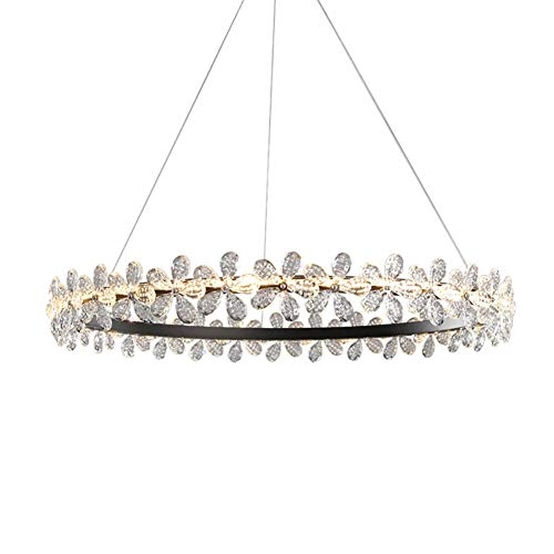 Nordic Crystal Flowers Chandelier - Black warm light
