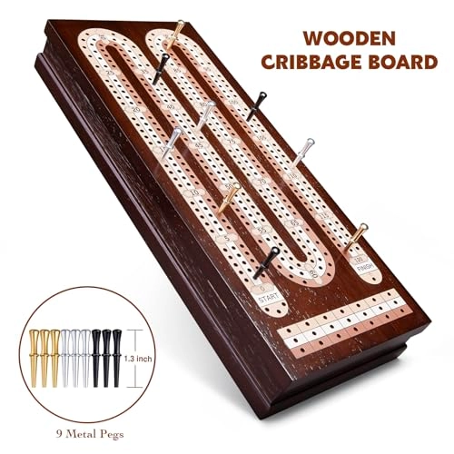 Cribbage Board - 3 Track Foldable Magnetic Lock
