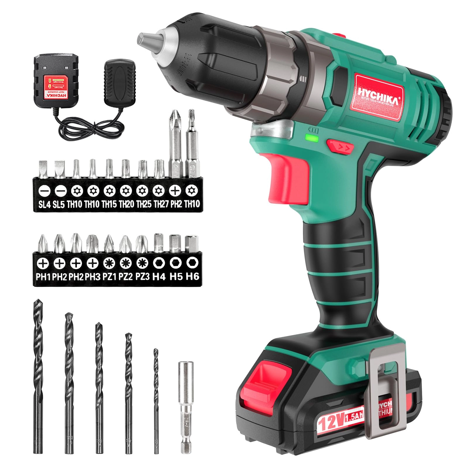 HYCHIKA BETTER TOOLS FOR BETTER LIFE Cordless Drill - 1.5 Ah
