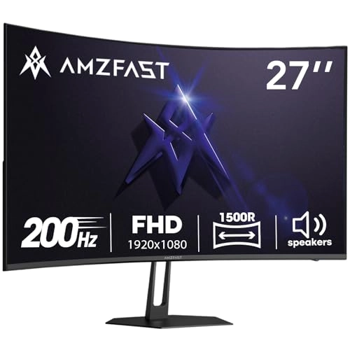 Amzfast Curved Gaming Monitor - FHD 1080p 27 inch