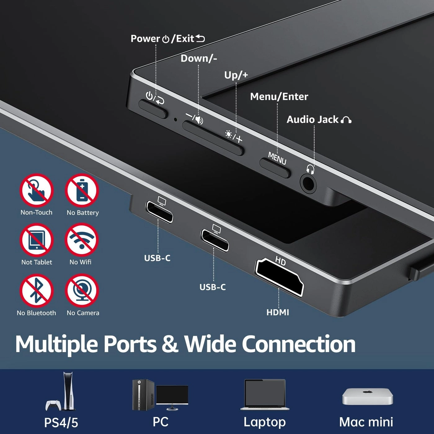 USB-C Portable Monitor - UAE-Y156FH7S 15.6 1920 x 1080 Pixels