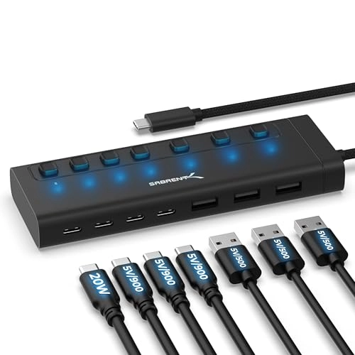 Sabrent 7-Port USB-C Hub - for Mac, PC, Steam Deck, ROG Ally