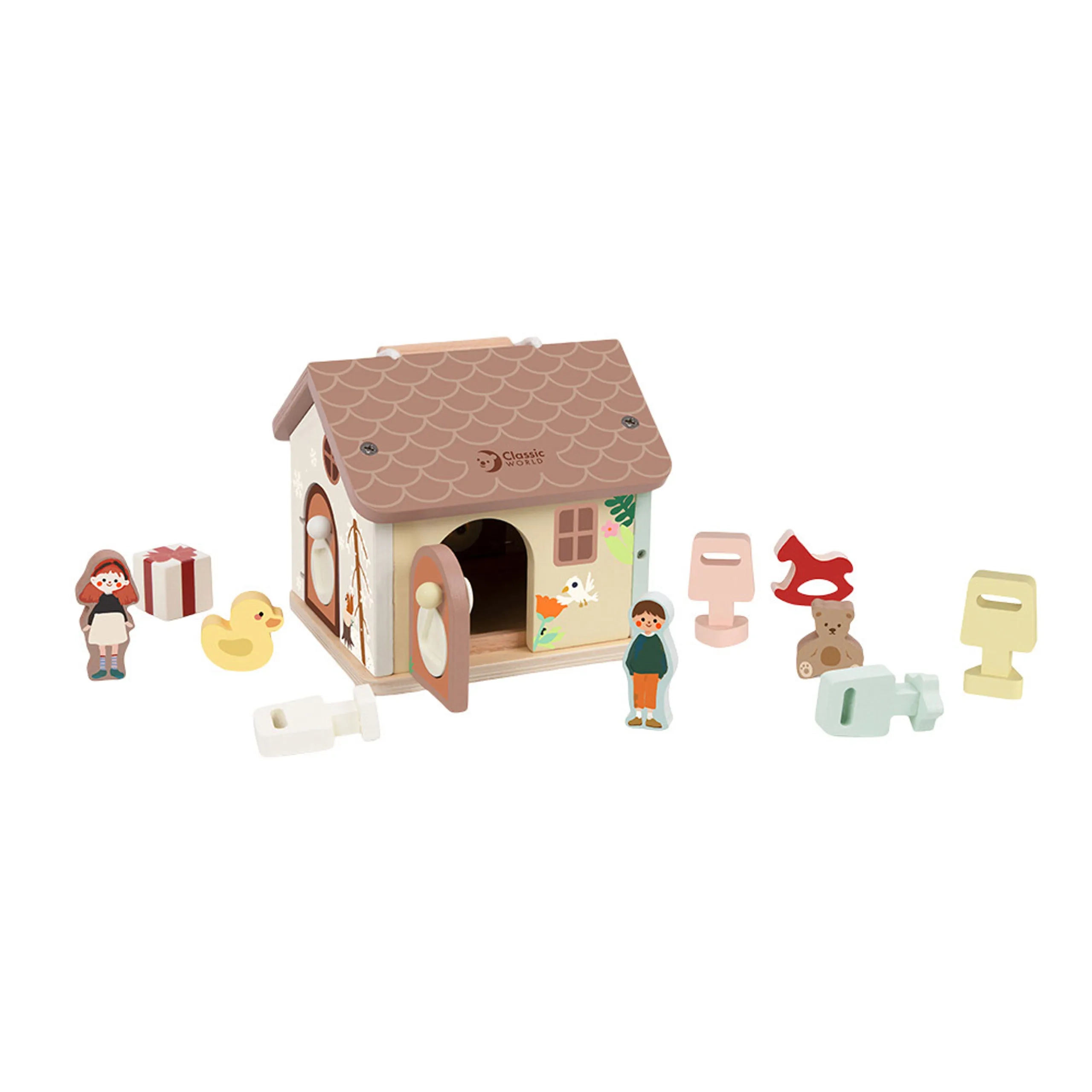 Classic World Wooden Locking House - 11 pcs (30284065-CIHL-20270)