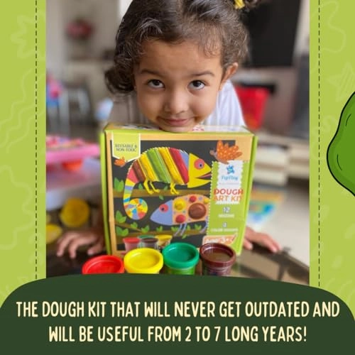 Dough Art Kit - 12 Design Cards 4 Vibrant Colors