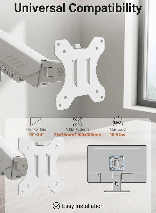 Desktop display single arm bracket - 13-34 inch 75x75/100x100mm