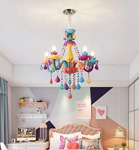 Colorful Crystal Chandelier - warm white