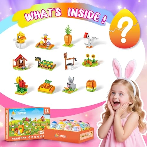 Farm Style Building Block Set - Bunny Carrot Hen Flower 398 pcs