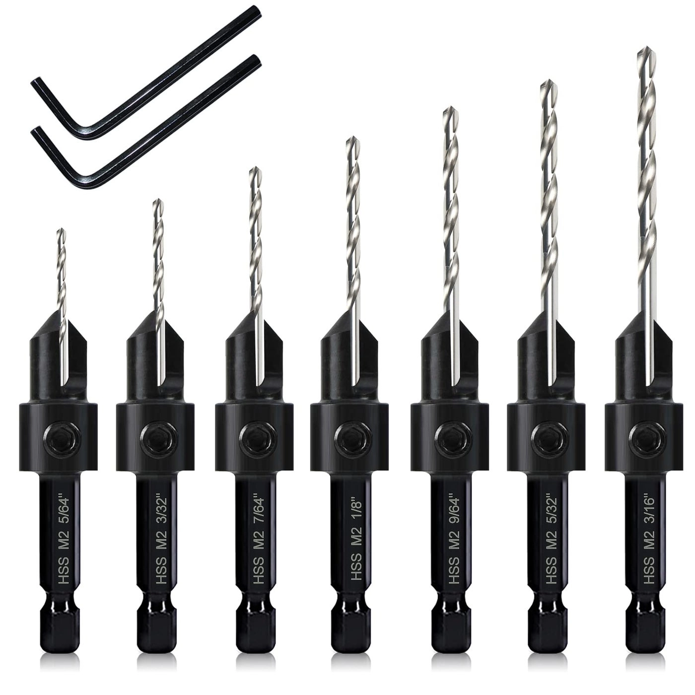 Countersink Drill Bits - 7 Pack