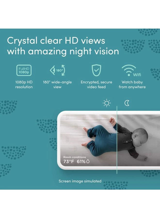 Baby Video Monitor - 1080p HD 180° ultra-wide vision