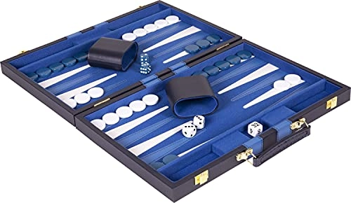 Backgammon Set - Premium Leather Case Strategy & Tip Guide