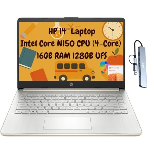 14 Laptop Computer Laptop 14-dq6011dx - 14'' N150 16GB DDR4 128GB UFS + 256GB MSD Card