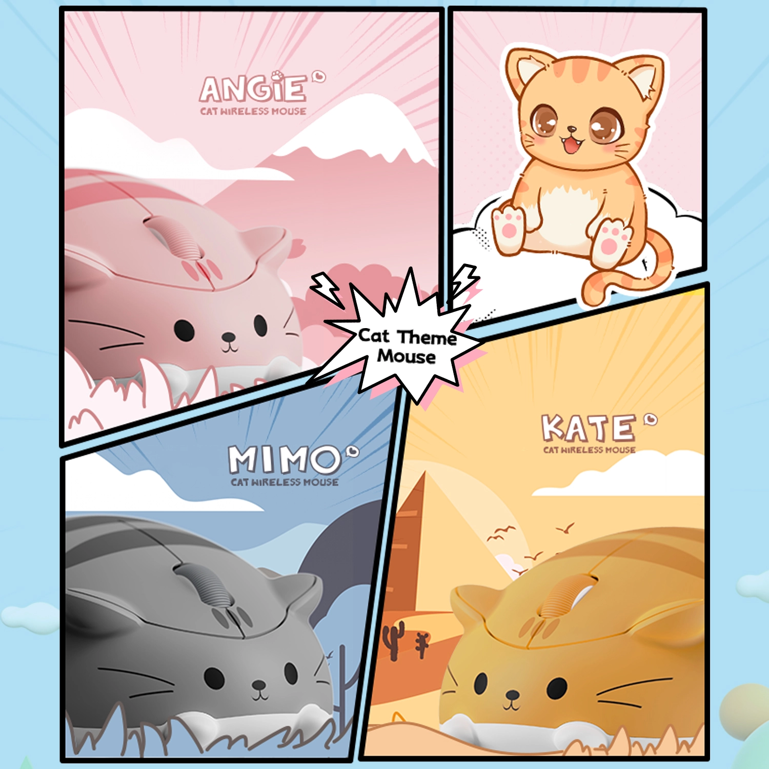 Cat Theme Gaming Mouse - USB