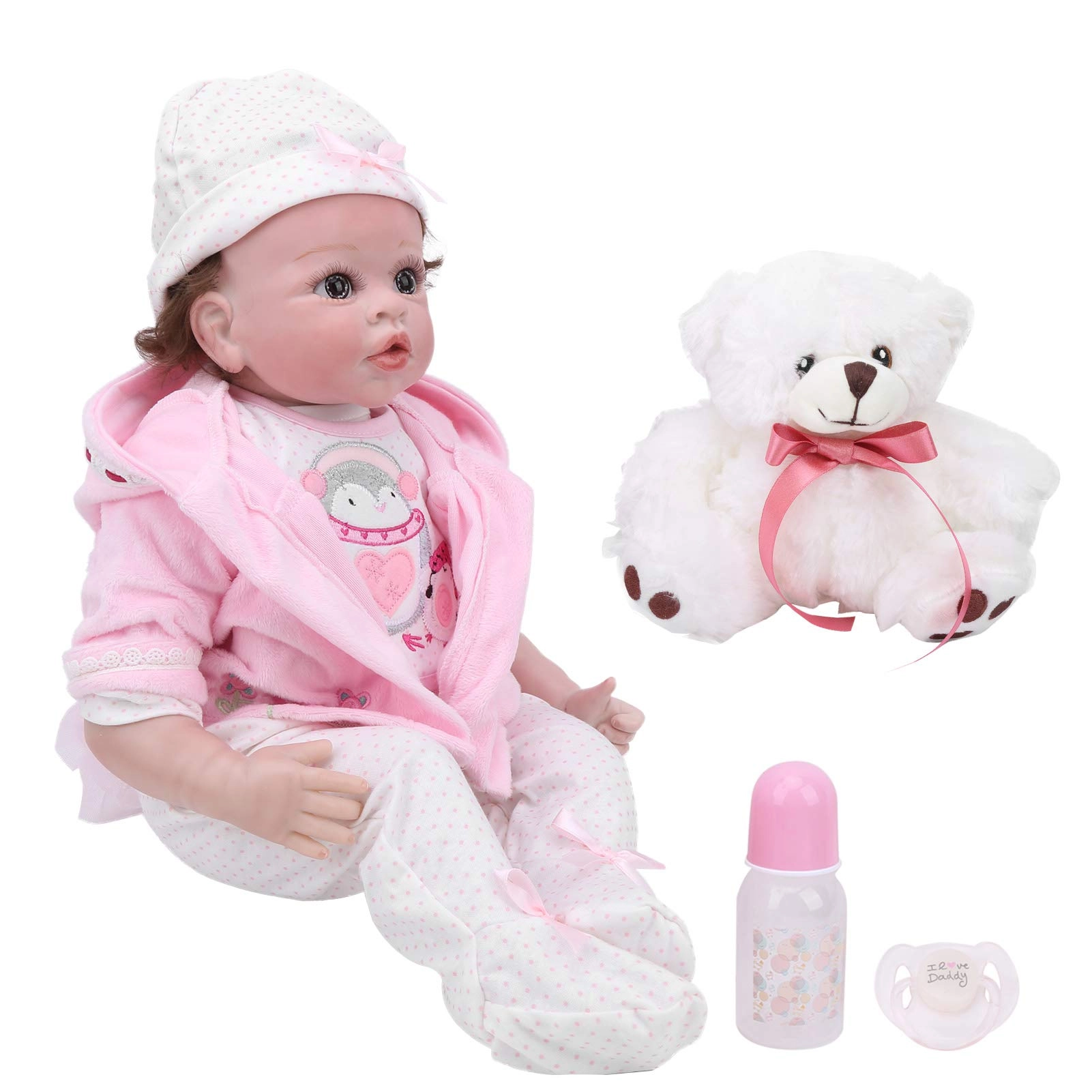 Bonbela Reborn Baby Doll - 55cm Vinyl Silky Hair