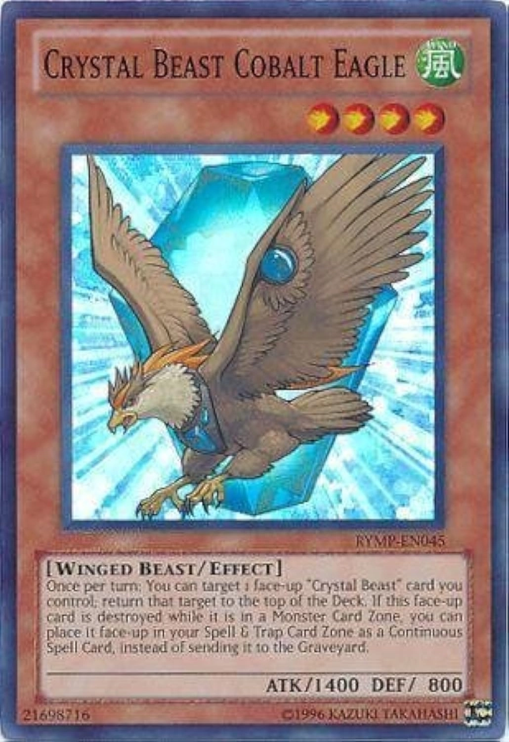 Yu-Gi-Oh! Crystal Beast Cobalt Eagle RYMP-EN045 - Unlimited Edition
