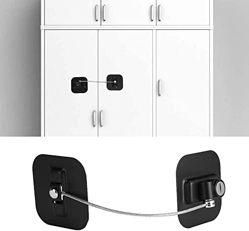 Fridge Door Lock - 1PC 2 Keys Black