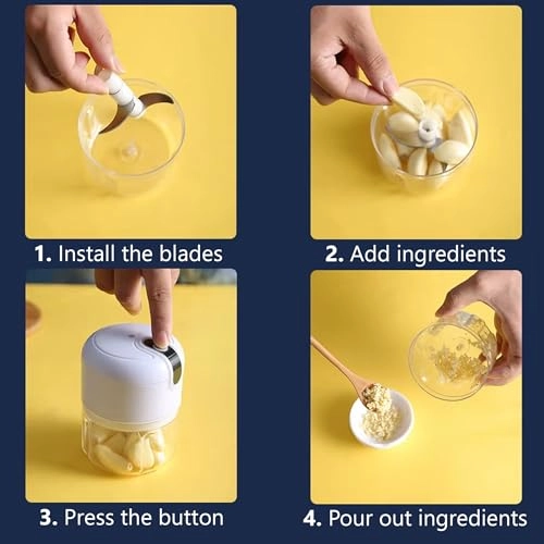 Mini Blender Food Chopper - 250ml USB-C Rechargeable