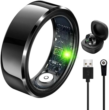 Smart Ring - IP68 Heart Rate + Charging Case - 300 mah battery