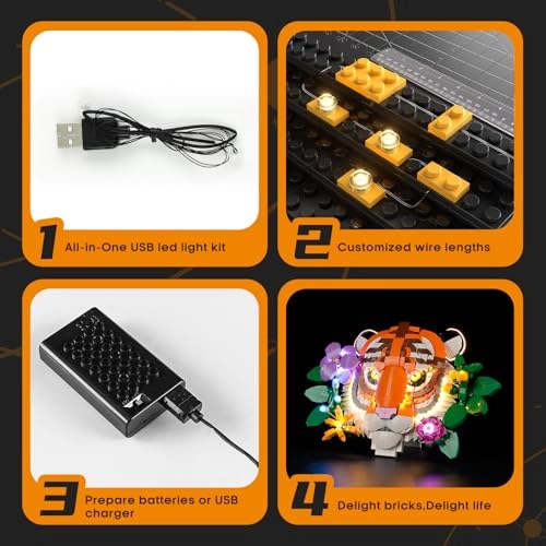 LED light kit for LEGO 31217 The Fauna Collection - Tiger - Plastic 1