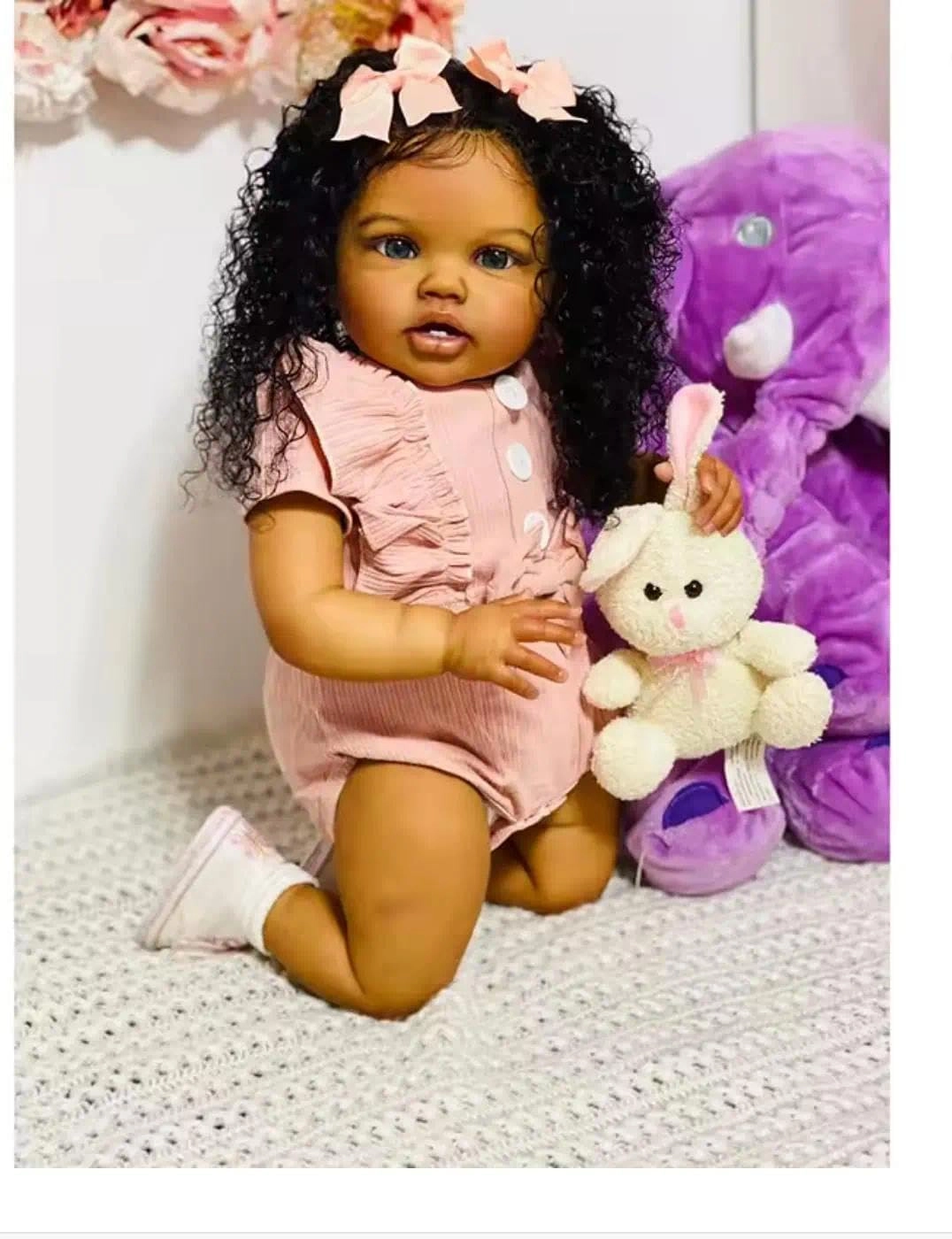 Nanjing Tianzeng Gifts Co.,Ltd Reborn Baby Doll - 24 in African American Vinyl Cloth Body Ages 36 months+