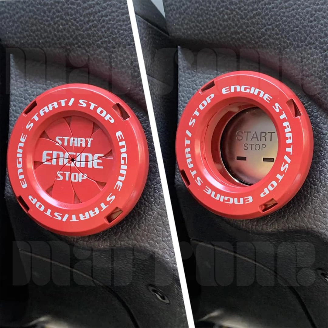 Push to Start Ignition Button Cover - Interior Red