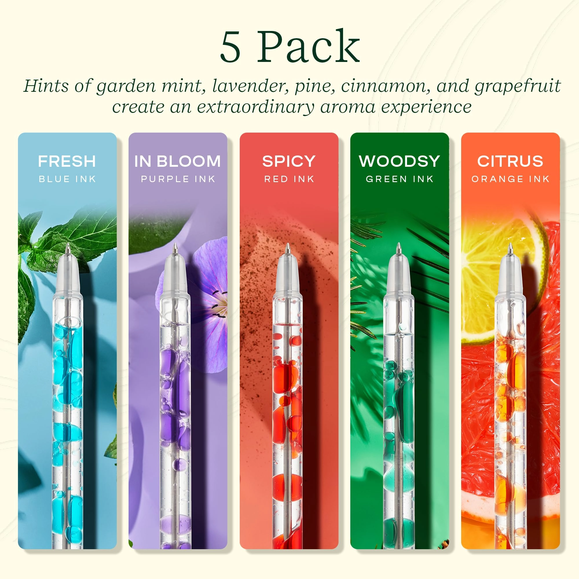 Scented Lava Gel Pen - 5-Pack 0.5mm